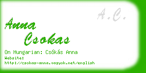 anna csokas business card